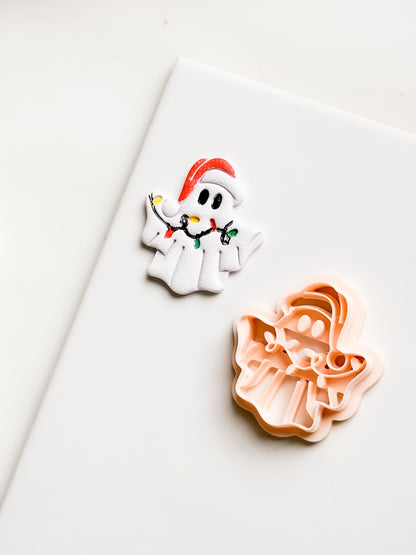 Christmas Ghost Clay Cutter: Festive Polymer Clay Emboss and Cut Tool