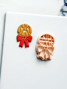 Basset Hound Clay Cutter: Dog with Bow Polymer Clay