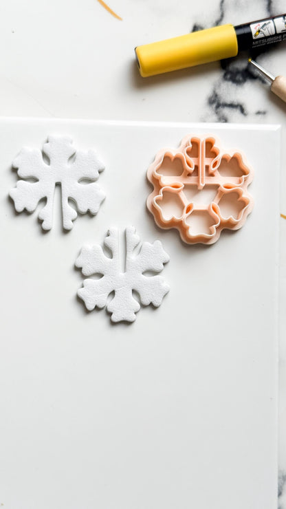 3D Snowflake Clay Cutter: Interlocking Winter Polymer Clay Tool