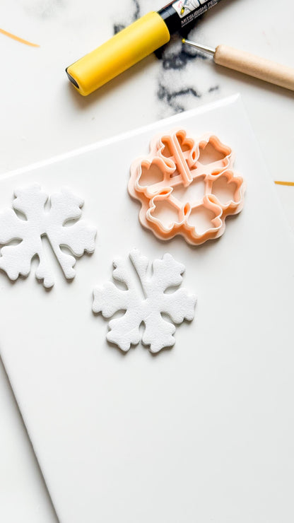 3D Snowflake Clay Cutter: Interlocking Winter Polymer Clay Tool