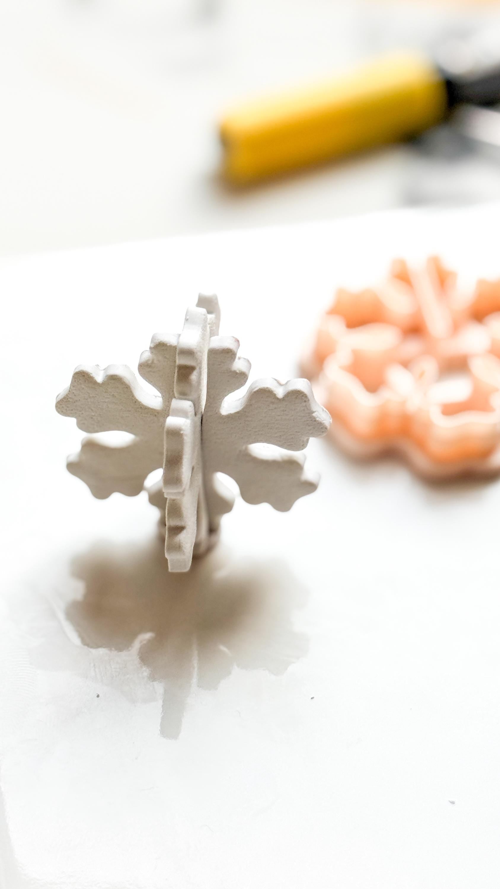 3D Snowflake Clay Cutter: Interlocking Winter Polymer Clay Tool
