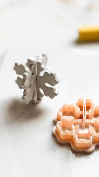 3D Snowflake Clay Cutter: Interlocking Winter Polymer Clay Tool