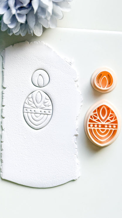 Savanna Oval Clay Cutter Set: Geometric Tribal Polymer Clay Tools