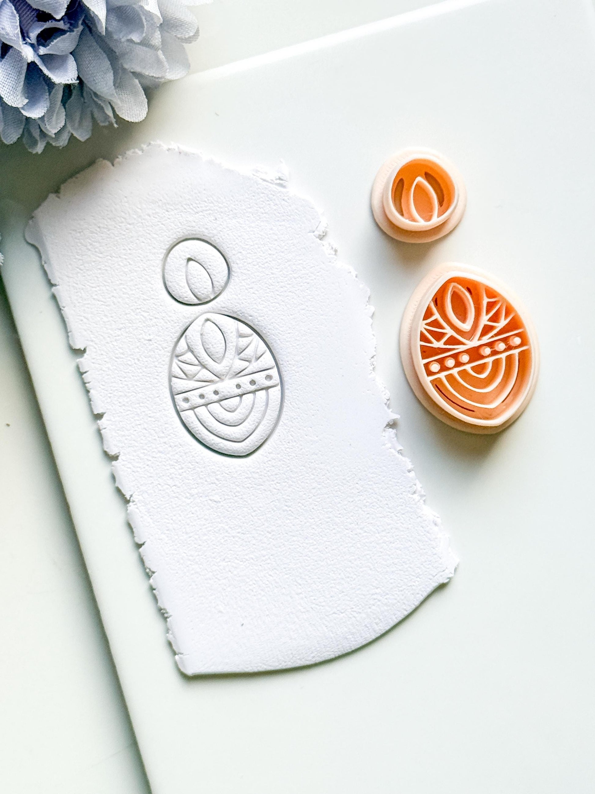 Savanna Oval Clay Cutter Set: Geometric Tribal Polymer Clay Tools