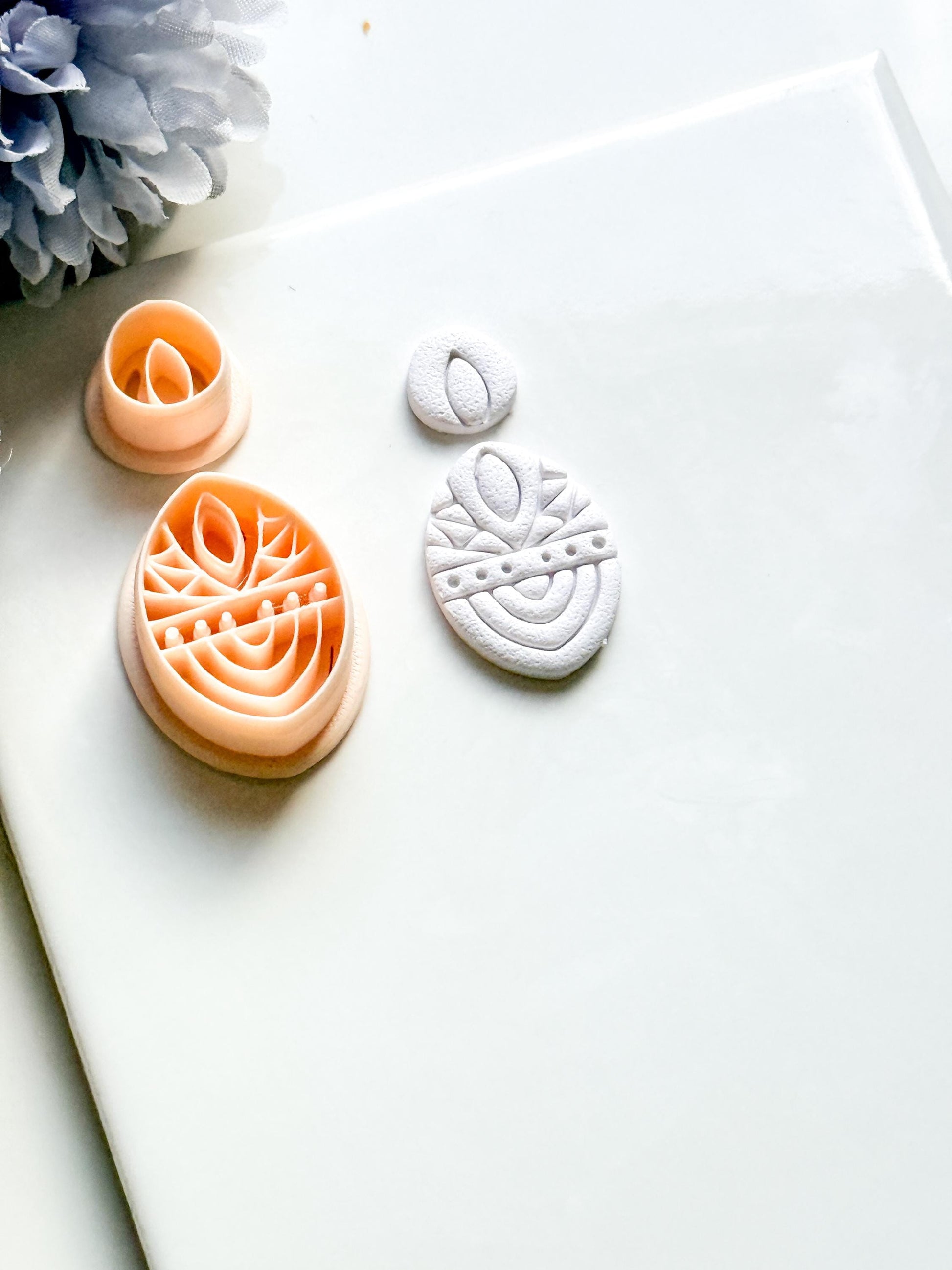 Savanna Oval Clay Cutter Set: Geometric Tribal Polymer Clay Tools