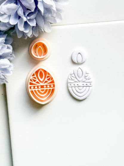 Savanna Oval Clay Cutter Set: Geometric Tribal Polymer Clay Tools