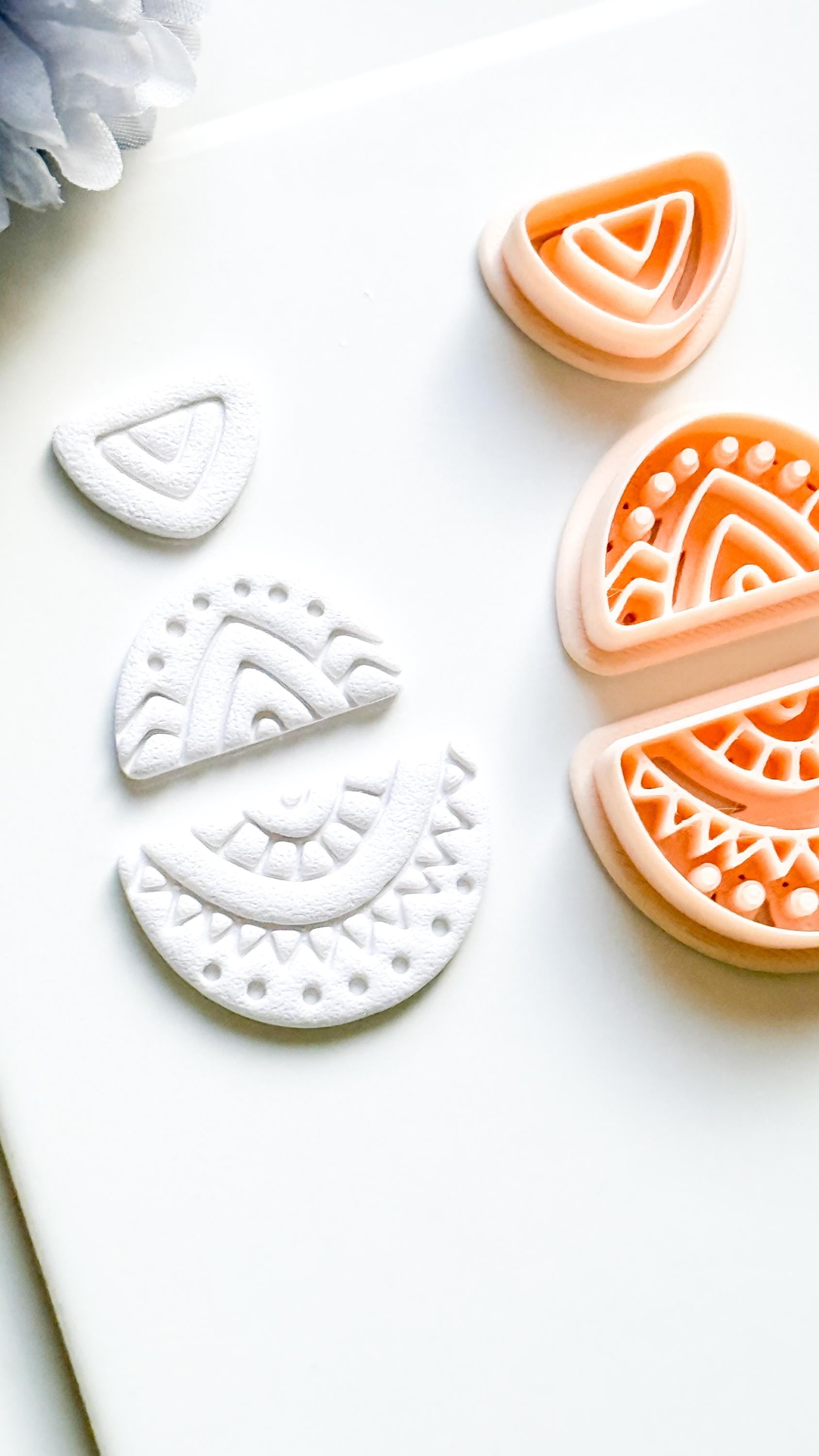 Savanna Half Moon Clay Cutter Set: Tribal Crescent Polymer Clay Tools