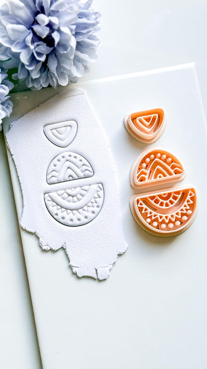 Savanna Half Moon Clay Cutter Set: Tribal Crescent Polymer Clay Tools