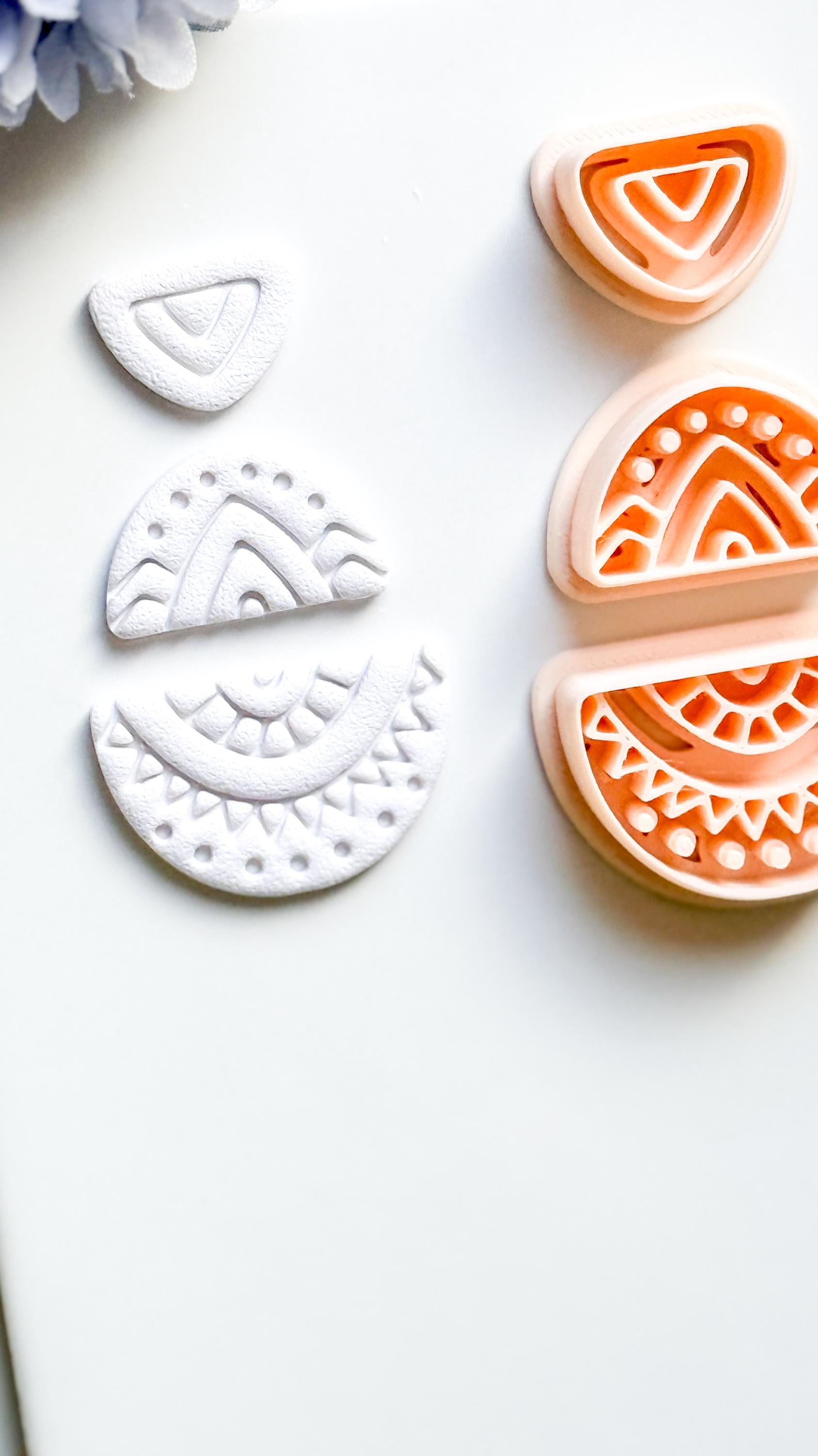 Savanna Half Moon Clay Cutter Set: Tribal Crescent Polymer Clay Tools