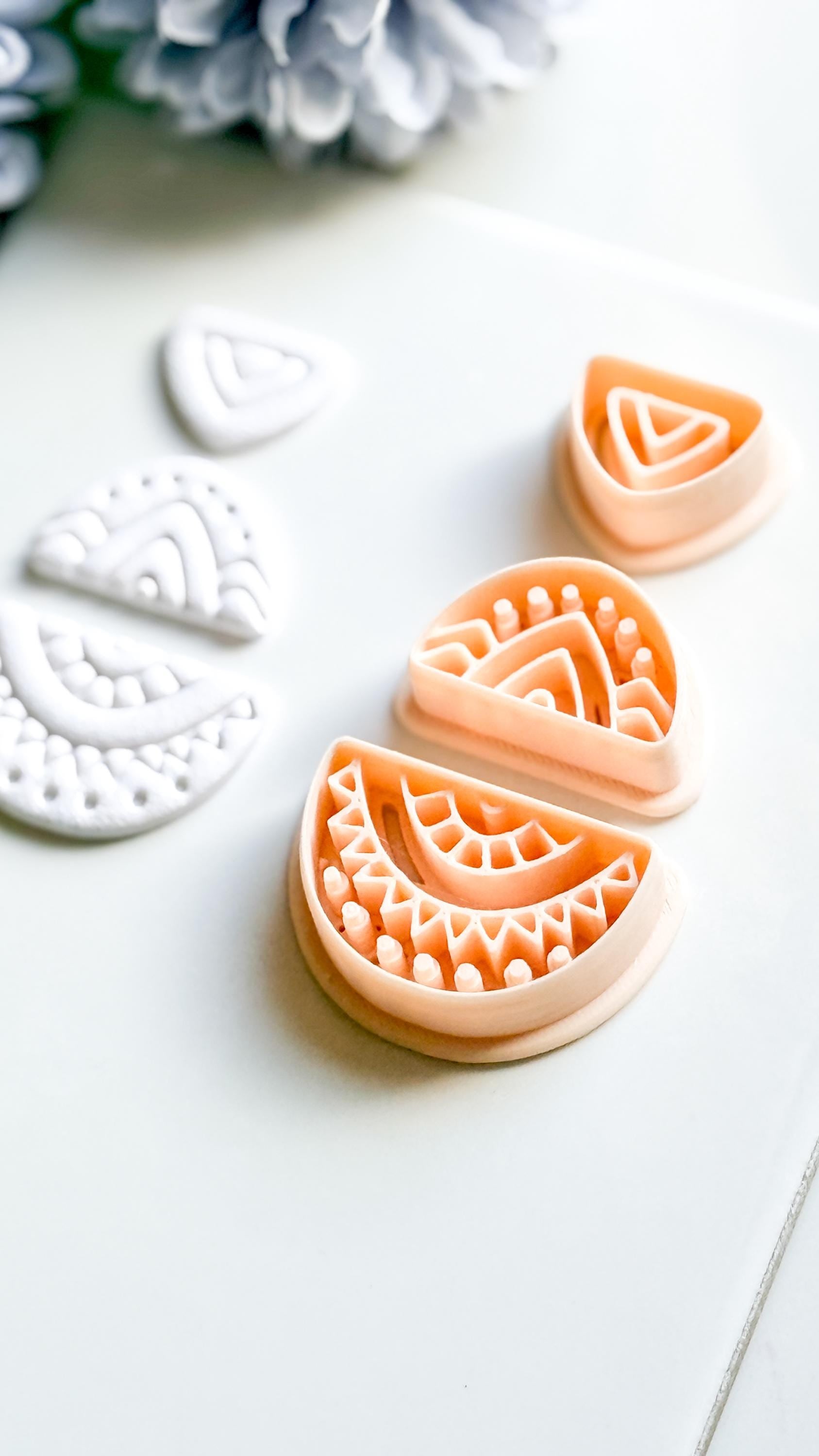 Savanna Half Moon Clay Cutter Set: Tribal Crescent Polymer Clay Tools