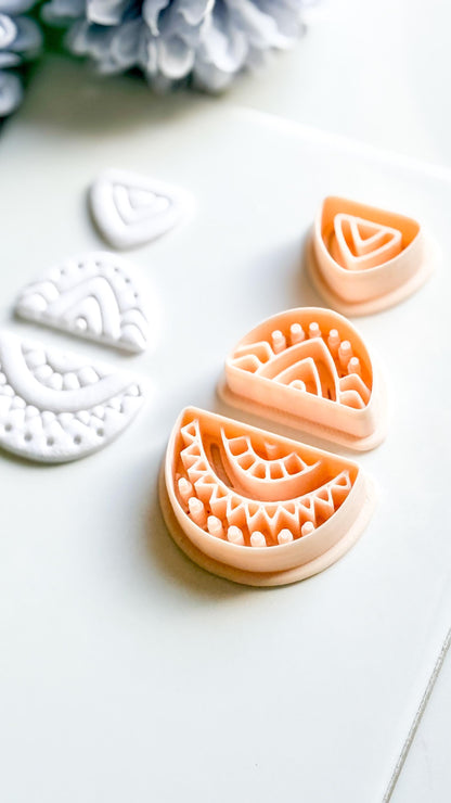 Savanna Half Moon Clay Cutter Set: Tribal Crescent Polymer Clay Tools