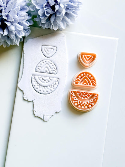 Savanna Half Moon Clay Cutter Set: Tribal Crescent Polymer Clay Tools