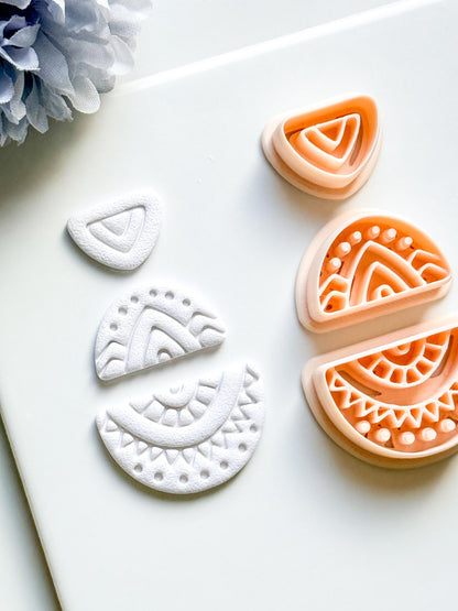 Savanna Half Moon Clay Cutter Set: Tribal Crescent Polymer Clay Tools