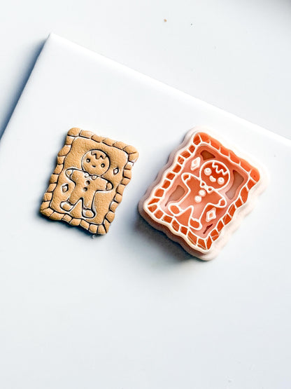 Gingerbread Stamp Clay Cutter: Wavy Edge Holiday Polymer Clay Tool