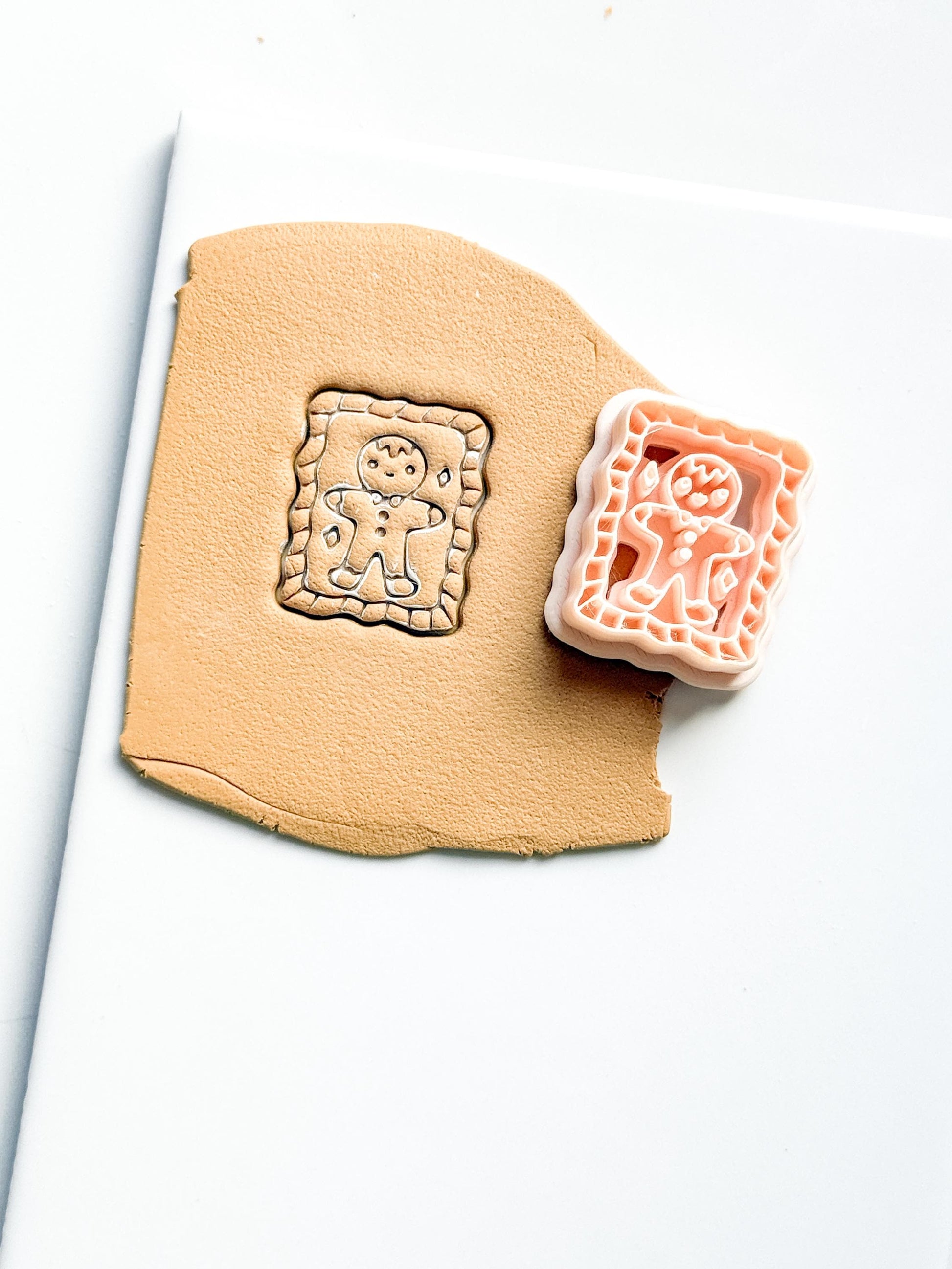 Gingerbread Stamp Clay Cutter: Wavy Edge Holiday Polymer Clay Tool