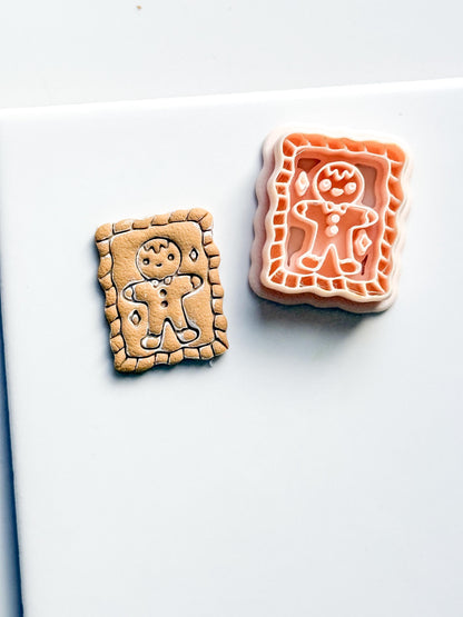 Gingerbread Stamp Clay Cutter: Wavy Edge Holiday Polymer Clay Tool