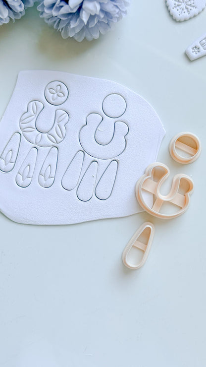 Bare & Bloom Clay Cutter Set: Floral and Plain U Shapes