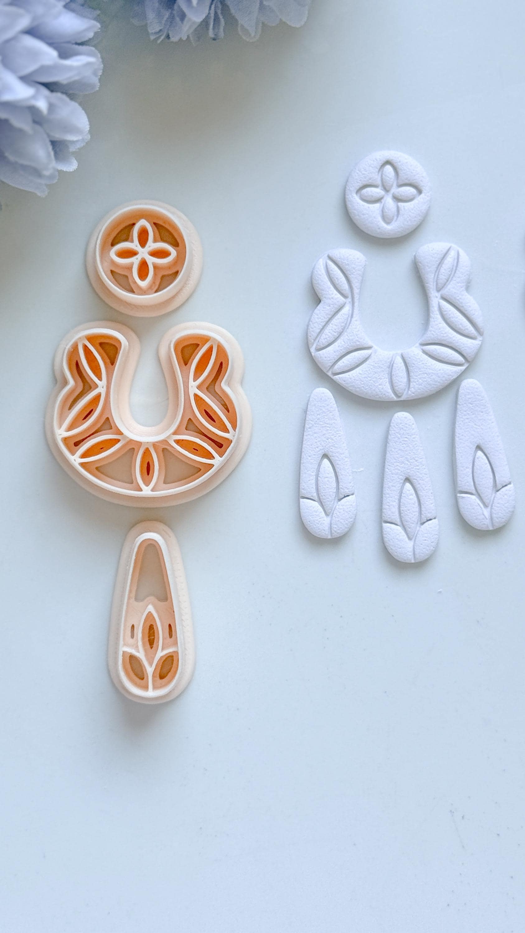 Bare & Bloom Clay Cutter Set: Floral and Plain U Shapes