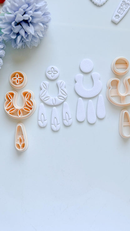 Bare & Bloom Clay Cutter Set: Floral and Plain U Shapes