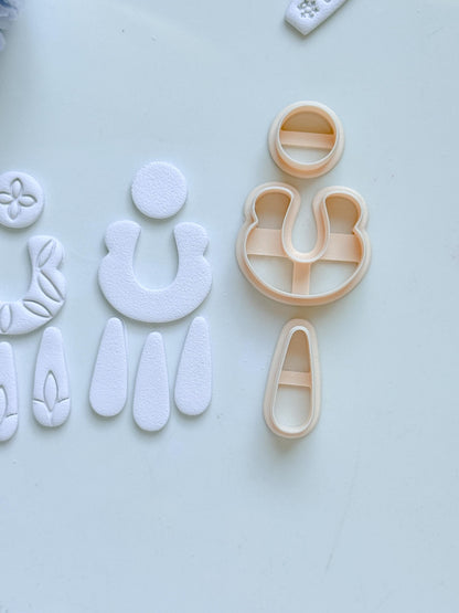 Bare & Bloom Clay Cutter Set: Floral and Plain U Shapes