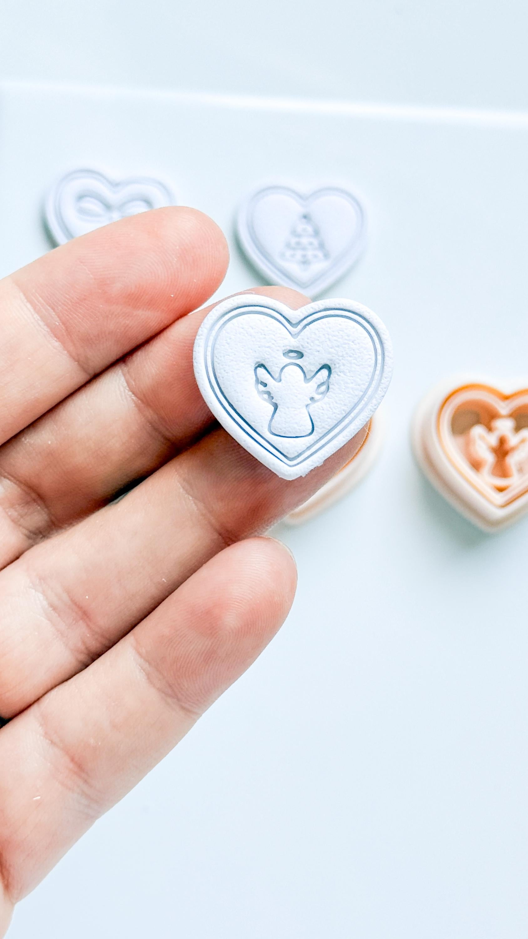 Jingle Hearts Clay Cutters: Christmas Bow, Tree & Angel Designs