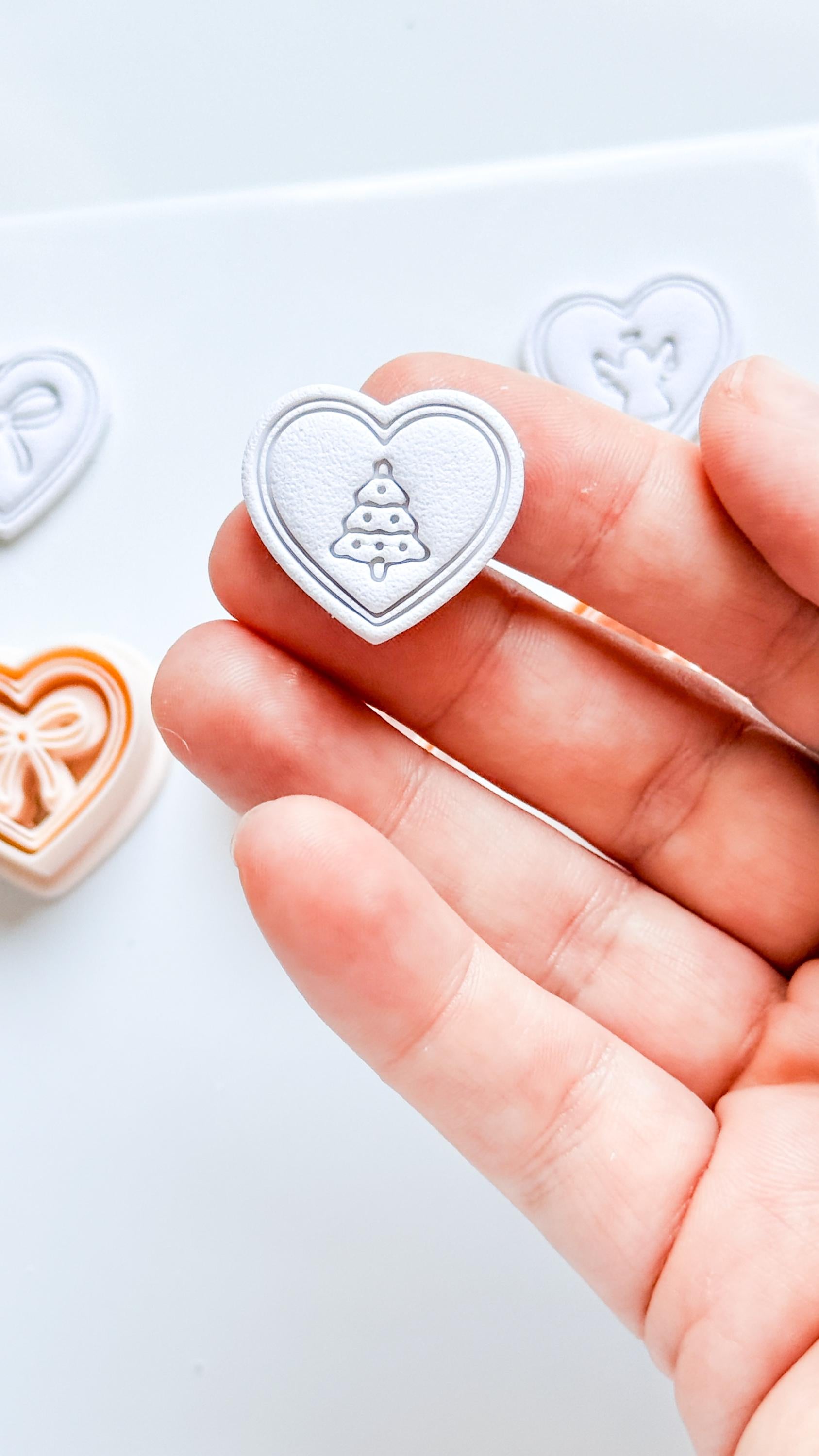 Jingle Hearts Clay Cutters: Christmas Bow, Tree & Angel Designs