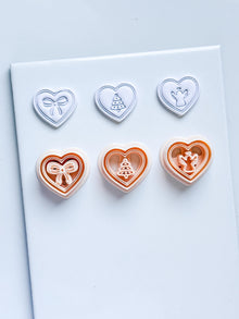 Jingle Hearts Clay Cutters: Christmas Bow, Tree & Angel Designs