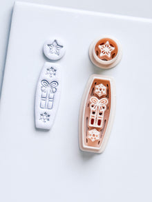 Merry Drop Clay Cutter – Christmas Gift, Star & Snowflake Earring Design