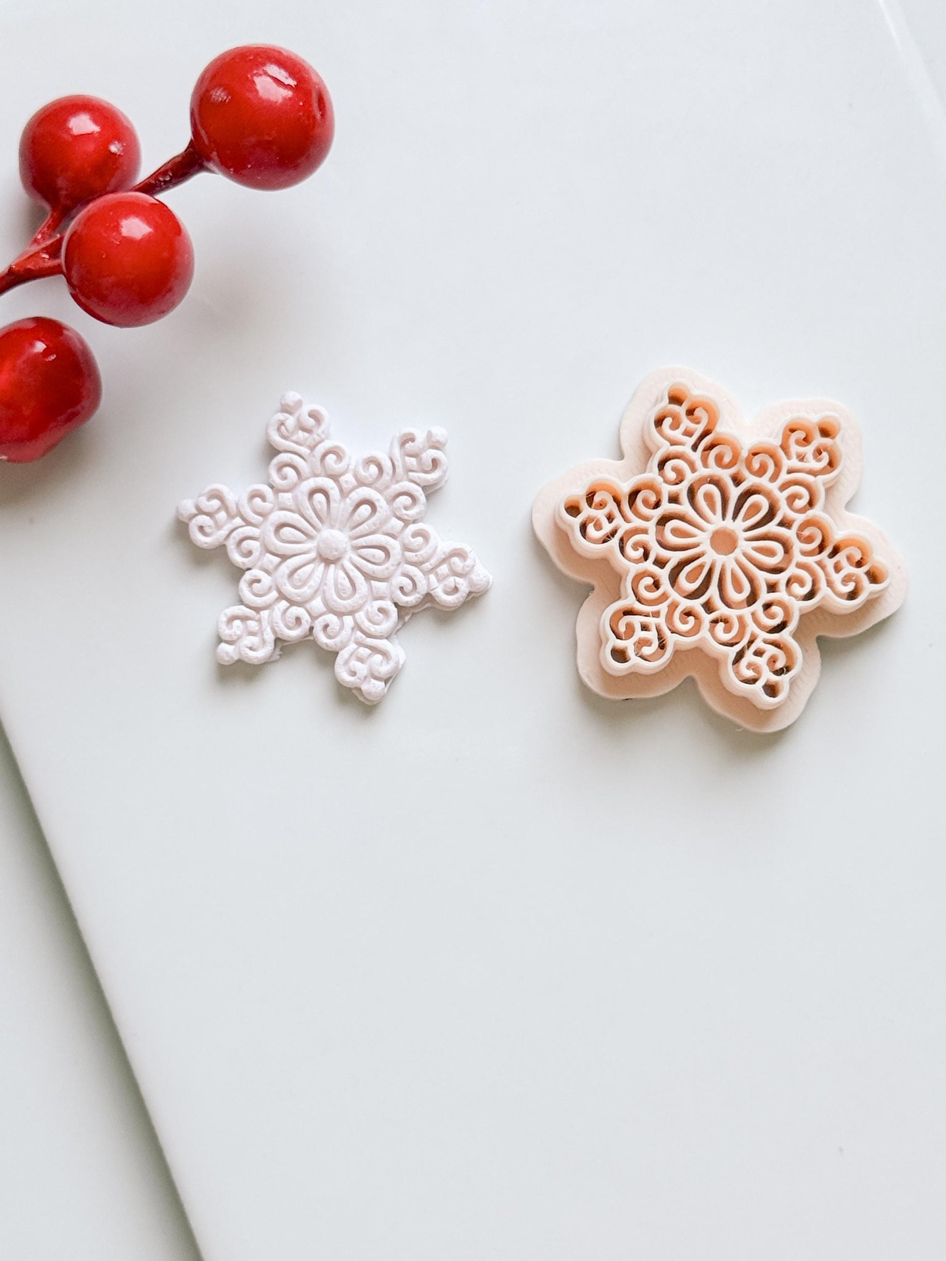 Ornate Snowflake Clay Cutter: Winter Earring, Polymer Clay