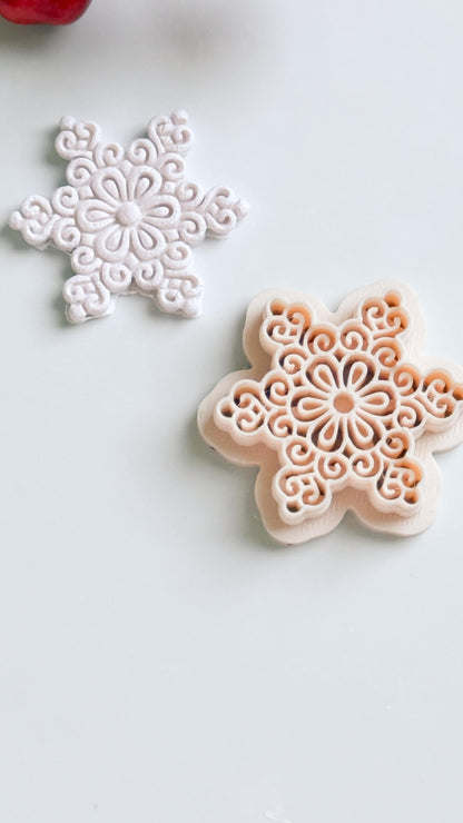 Ornate Snowflake Clay Cutter: Winter Earring, Polymer Clay