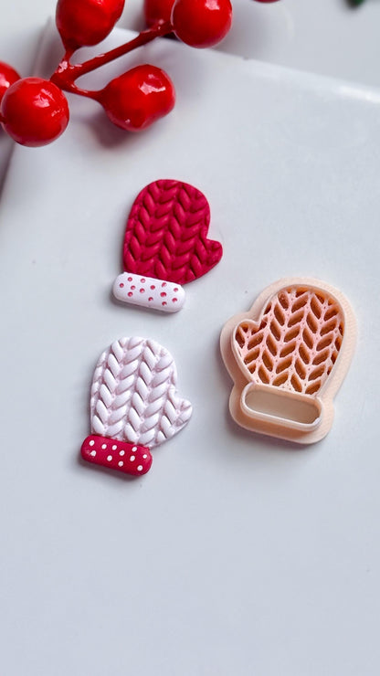 Knit Mitten Clay Cutter: Winter Earring Cutter for Polymer Clay