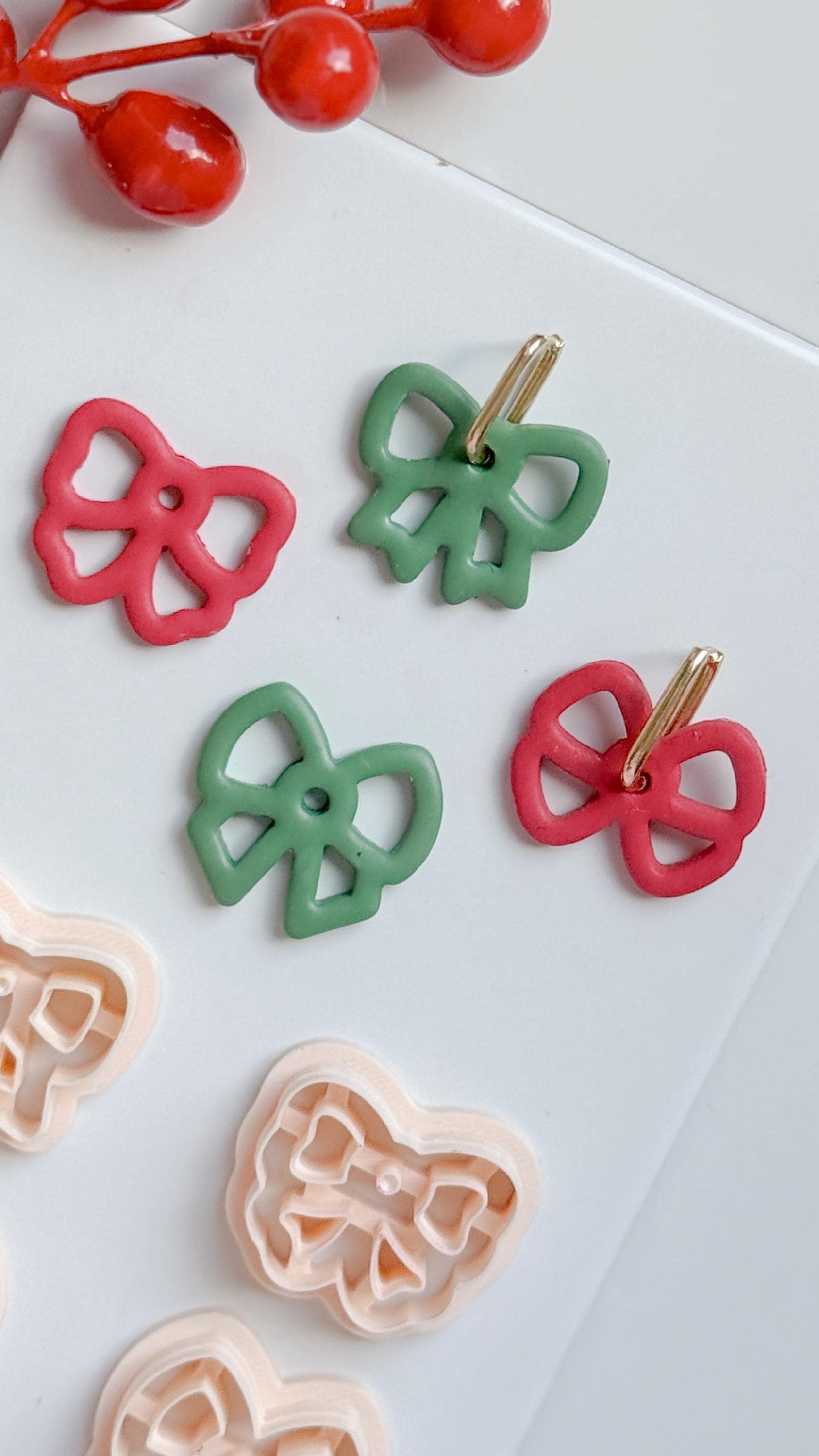 Bow Hoop Charm Clay Cutters: Ribbon Earring Cutters