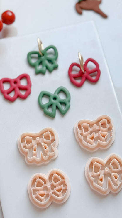 Bow Hoop Charm Clay Cutters: Ribbon Earring Cutters
