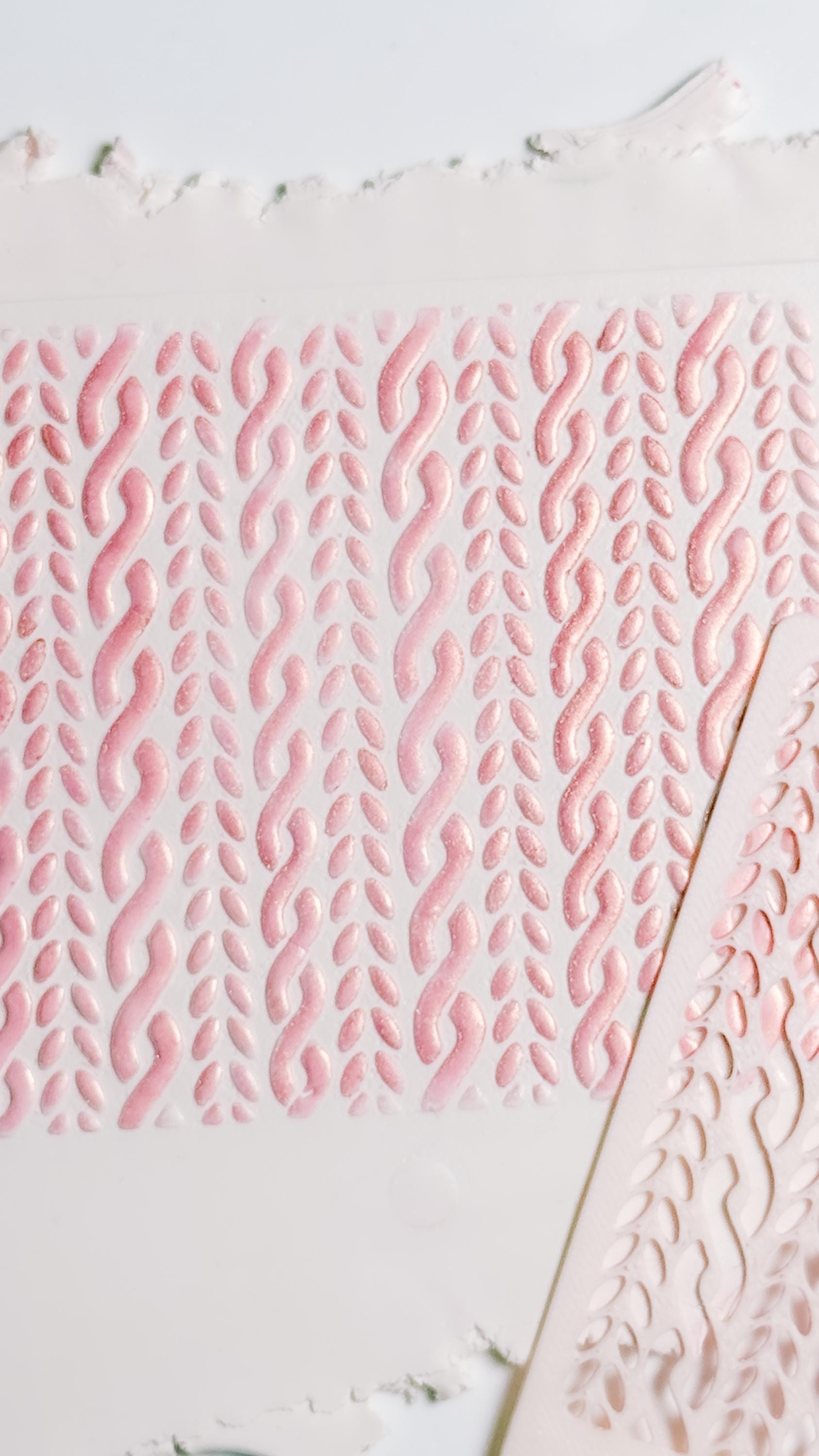 Cable Knit Texture Stencil for Polymer Clay: Braided Sweater Pattern