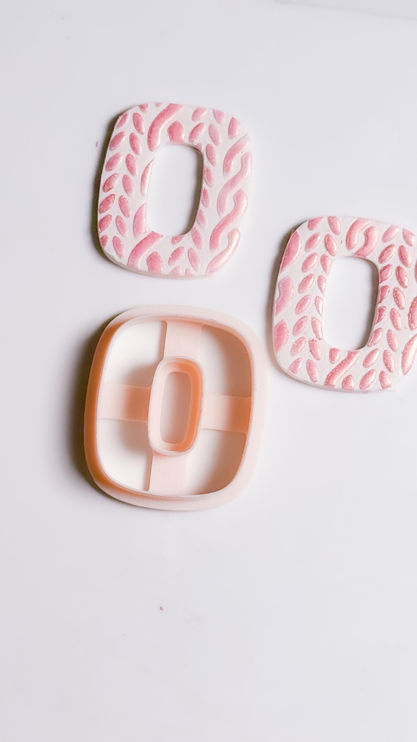 Cable Knit Texture Stencil for Polymer Clay: Braided Sweater Pattern