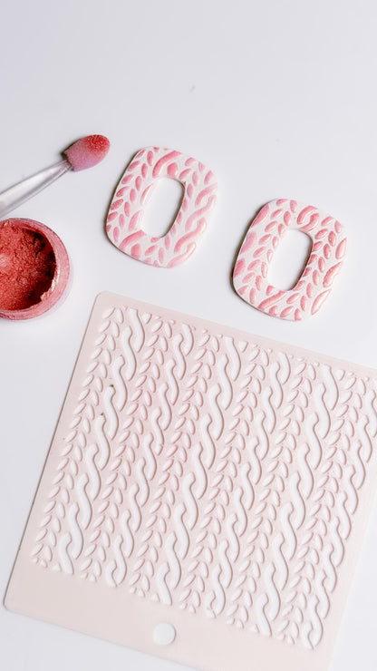 Cable Knit Texture Stencil for Polymer Clay: Braided Sweater Pattern