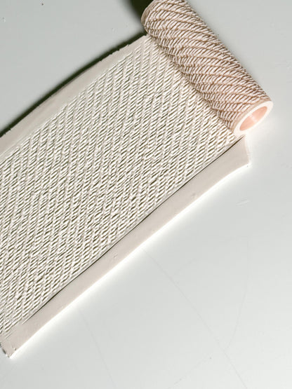 Diagonal Rib Stitch Texture Roller for Polymer Clay – Knit Pattern Emboss Rolling Pin