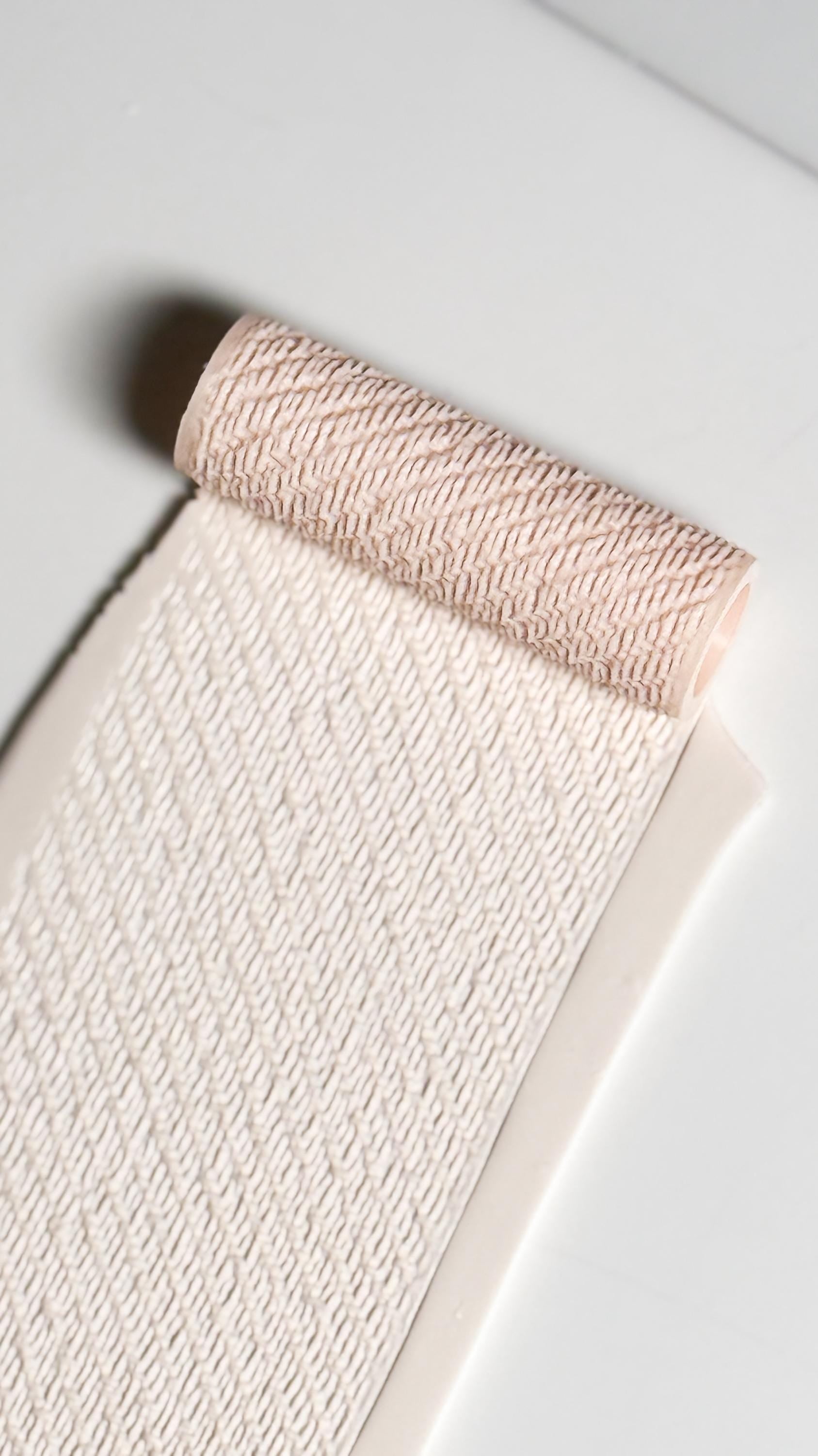 Diagonal Rib Stitch Texture Roller for Polymer Clay – Knit Pattern Emboss Rolling Pin