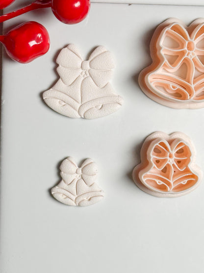 Christmas Bells with Bow Clay Cutter Set – Festive Polymer Clay Earring and Ornament Tool