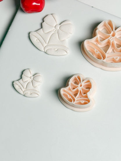 Christmas Bells with Bow Clay Cutter Set – Festive Polymer Clay Earring and Ornament Tool