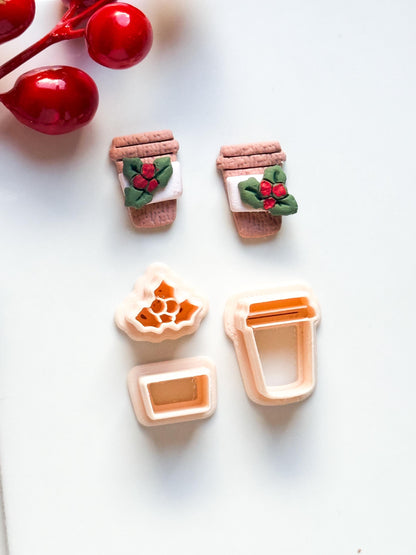 Christmas Coffee Cup Clay Cutter Set – Holiday Earring Tool