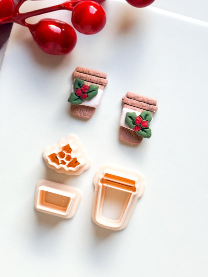 Christmas Coffee Cup Clay Cutter Set – Holiday Earring Tool