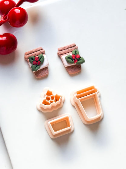 Christmas Coffee Cup Clay Cutter Set – Holiday Earring Tool