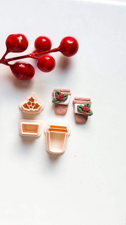 Christmas Coffee Cup Clay Cutter Set – Holiday Earring Tool
