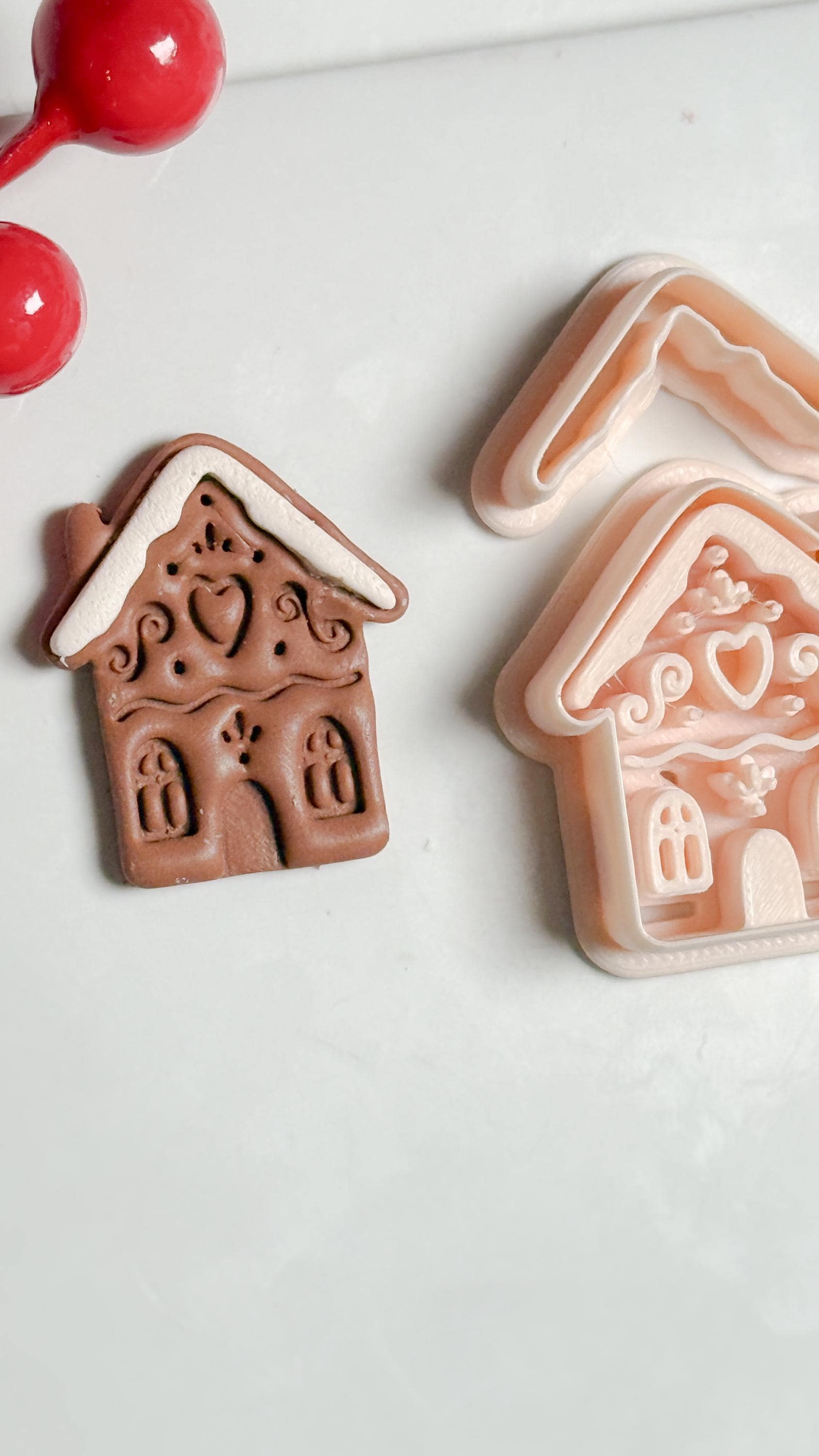 Gingerbread House Clay Cutter – Christmas Polymer Clay Earring and Ornament Tool