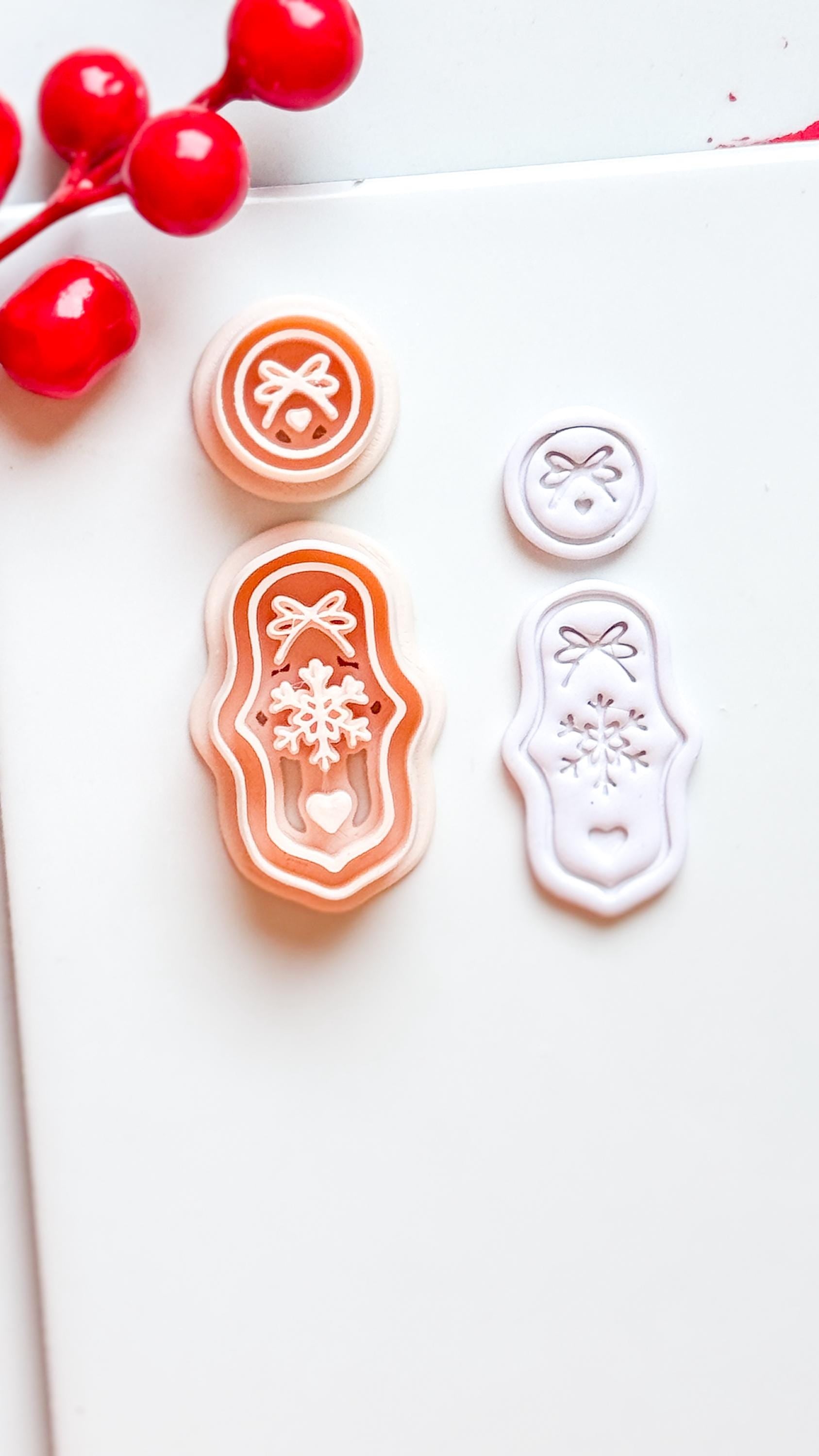 Snowflake Bow Clay Cutter Set – Christmas Dangle Earring Polymer Clay Tool