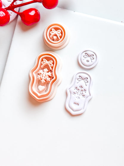 Snowflake Bow Clay Cutter Set – Christmas Dangle Earring Polymer Clay Tool