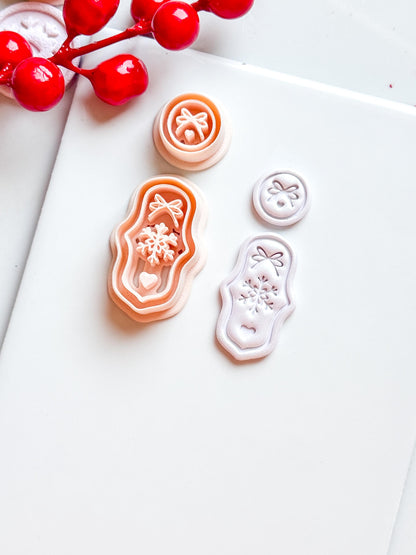 Snowflake Bow Clay Cutter Set – Christmas Dangle Earring Polymer Clay Tool