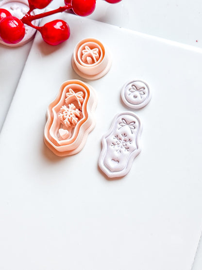 Snowflake Bow Clay Cutter Set – Christmas Dangle Earring Polymer Clay Tool
