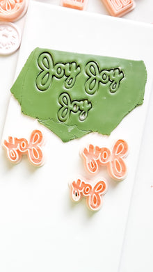 Joy Word Clay Cutter – Christmas Script Polymer Clay Lettering Tool